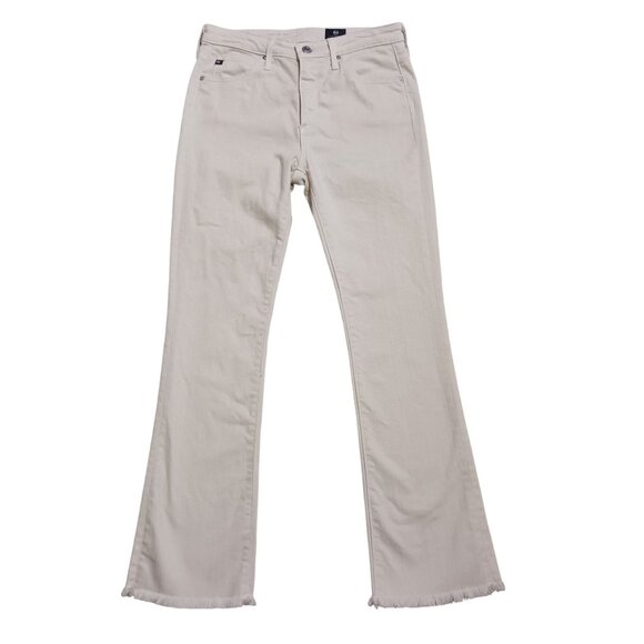 AG Adriano Goldschmied The Jodi Crop Jeans High Rise Slim Flare Cream, Size 26 - Picture 1 of 12